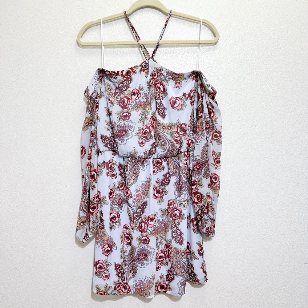 WAYF Liberty Floral Cold Shoulder Floral Dress Size M - Picture 3 of 7